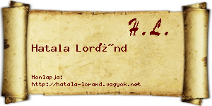 Hatala Loránd névjegykártya