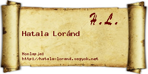 Hatala Loránd névjegykártya